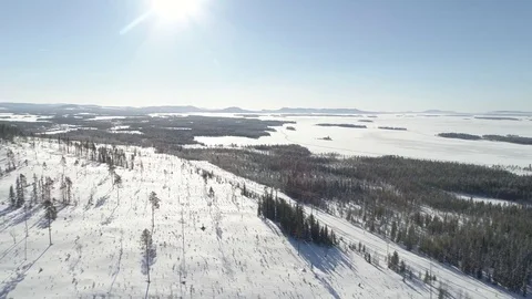 Frozen lake landscape Video stock 77841401