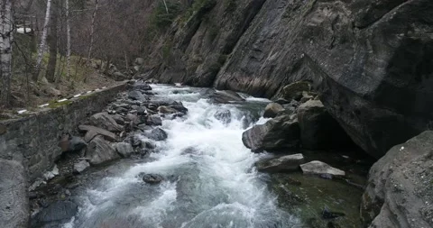 Frozen lake in the mountains. Nice view in the mountains. Stock Footage 153755342