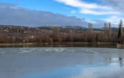 Frozen lake Stock Photos