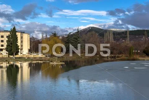 Frozen lake Stock Photos