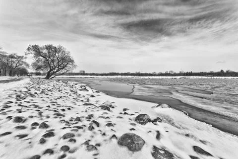 Frozen lake 스톡 사진