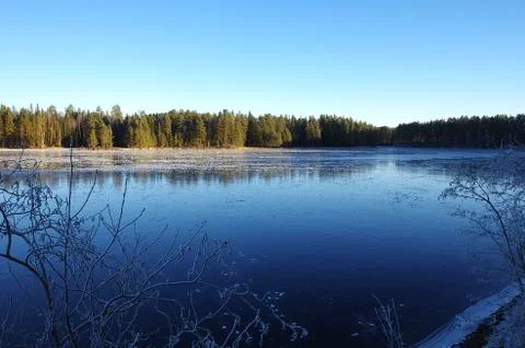 Frozen lake Stock Photos