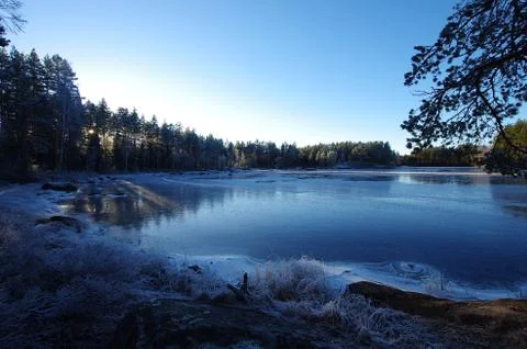 Frozen lake Stock Photos