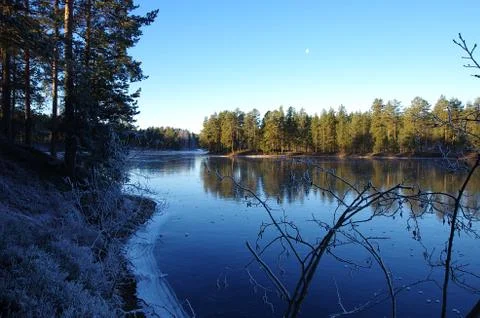 Frozen lake Stock Photos