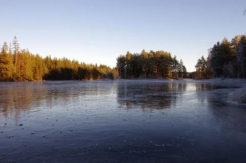 Frozen lake Stock Photos