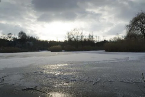 Frozen lake Stock Photos