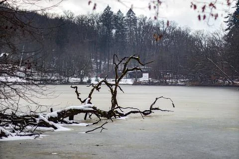 Frozen lake Stock Photos