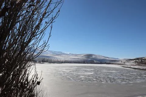 Frozen lake Stock Photos