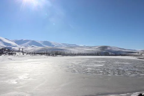 Frozen lake Stock Photos