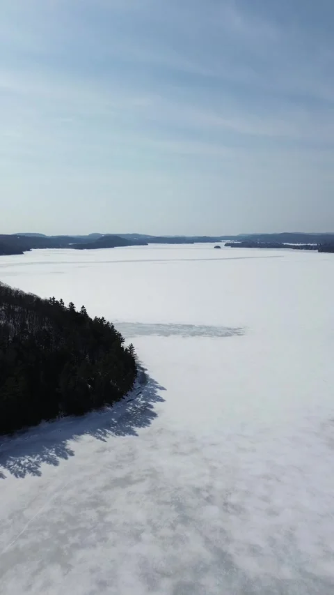 Frozen lake Quebec, Canada Stock Footage 309513757