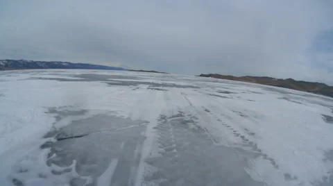 A frozen lake a rapid sequence Stock Footage 49061885