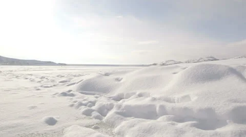 Frozen lake tilt up Stock Footage 24753375