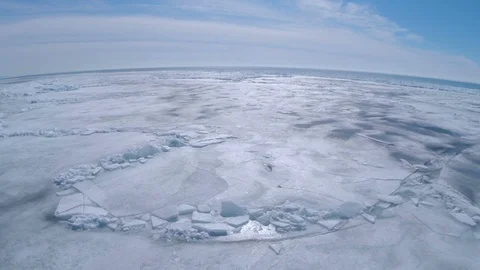 Frozen Lake In Winter Stock Footage 88673844