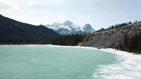 Frozen Lake In Winter Stock Footage 89453648