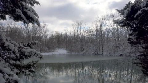 Frozen Lake in the Winter Stock Footage 147509882
