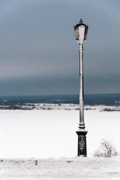 Frozen Lamppost Foto stock