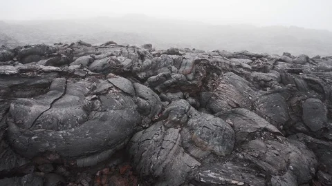 Frozen lava flow resulting from the eruption Flat Tolbachik Stock Footage 116537451
