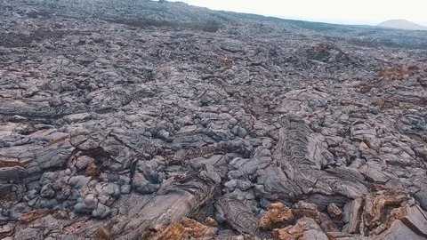 Frozen lava of the volcano. The eruption of a volcano in Russia. Kamchatka Stock Footage 72720545