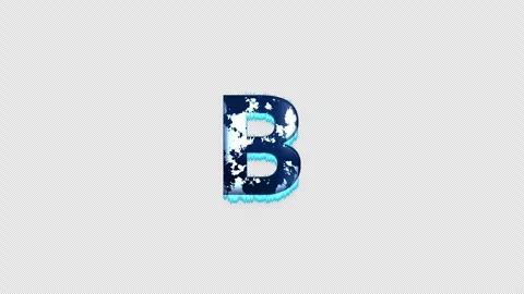 Frozen Letter B. Ice Letter. Frozen Alphabet with Transparent Background Video stock 302952353