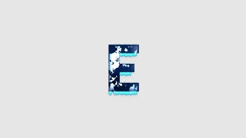 Frozen Letter E. Ice Letter. Frozen Alphabet with Transparent Background Stock Footage 302952346