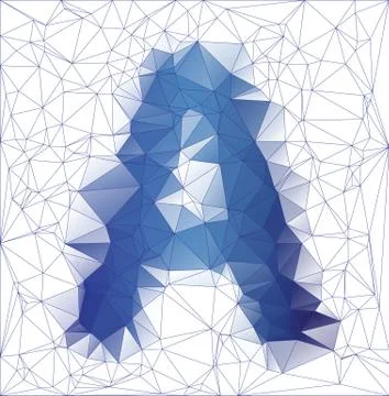 Frozen letter A low poly design Stock Illustration