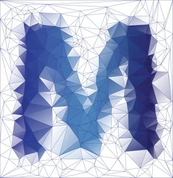 Frozen letter M low poly design Stock-Illustration