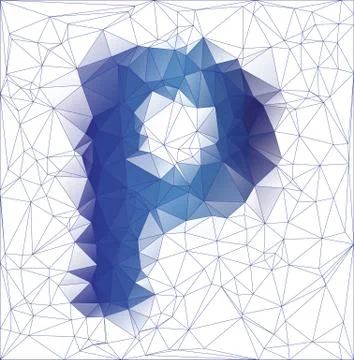 Frozen letter P low poly design Stock-Illustration