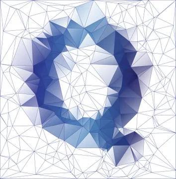 Frozen letter Q low poly design Stock Illustration