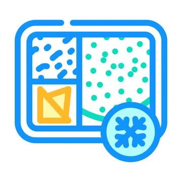 Frozen lunch color icon vector illustration 스톡 일러스트