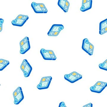 Frozen lunch isometric icon seamless pattern Stock Illustration