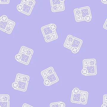 Frozen lunch line vector seamless pattern Stock Illustration