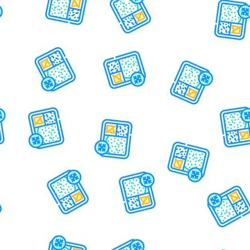 Frozen lunch vector seamless pattern Stock Illustration