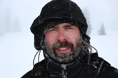 Frozen man portrait Stock Photos