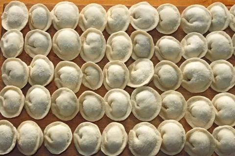 Frozen meat dumplings Stock Photos