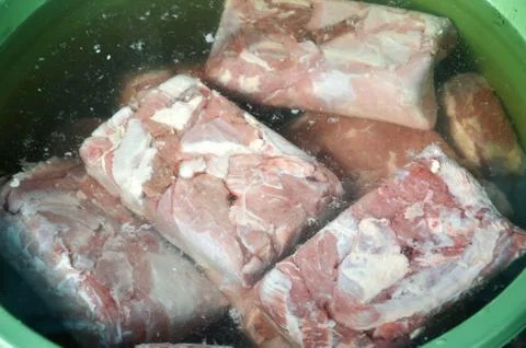 Frozen meat Stock Photos