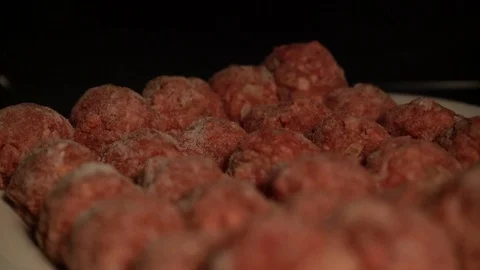 Frozen meatballs close-up 库存影片 120137616