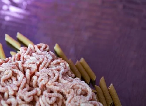 Frozen minced meat Stock Photos