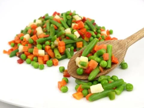 Frozen mixed vegetables Stock Photos