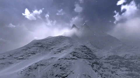 Frozen mountain Stock Footage