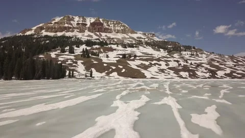 Frozen mountain lake Stock Footage 166323057