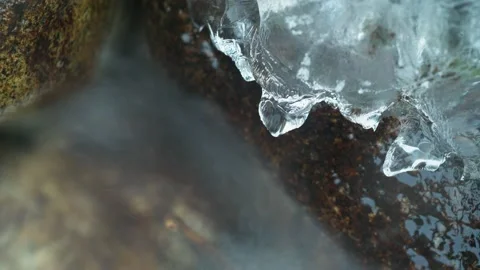Frozen mountain stream, time lapse. Stock Footage 170511809