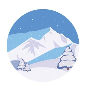 Frozen Mountain Vector Icon Stock Illustration