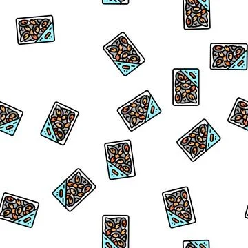 Frozen mussel vector seamless pattern 스톡 일러스트