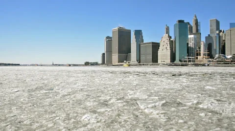 Frozen New York 01 Stock Footage 34353597