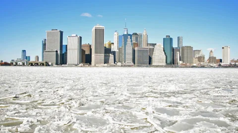 Frozen New York 02 Stock Footage 34353679
