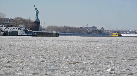 Frozen New York 04 Stock Footage 34353697