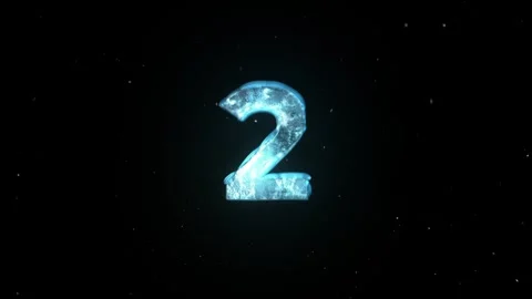 Frozen Number 2. Ice Number. Cold Frosty Number. Winter Snowy Number Video stock 273371622