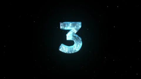 Frozen Number 3. Ice Number. Cold Frosty Number. Winter Snowy Number Stock Footage 273371604