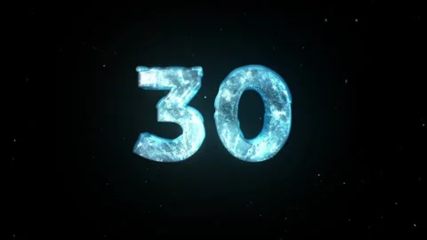 Frozen Number 30. Ice Number. Cold Frosty Number. Winter Snowy Number Stock Footage 273373045