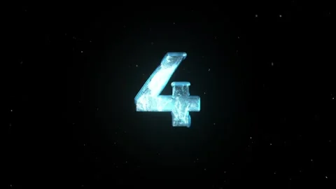 Frozen Number 4. Ice Number. Cold Frosty Number. Winter Snowy Number Stock Footage 273371573